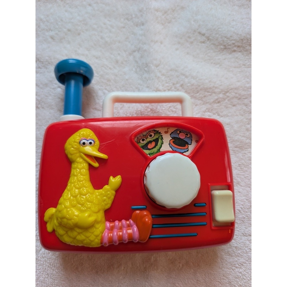 Vintage 1977 Sesame Street Big Bird Toy Radio Illco Ideal WORKING Toy Music Box